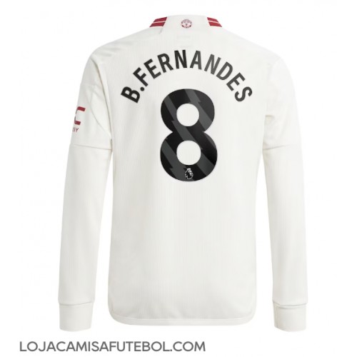 Camisa de Futebol Manchester United Bruno Fernandes #8 Equipamento Alternativo 2023-24 Manga Comprida